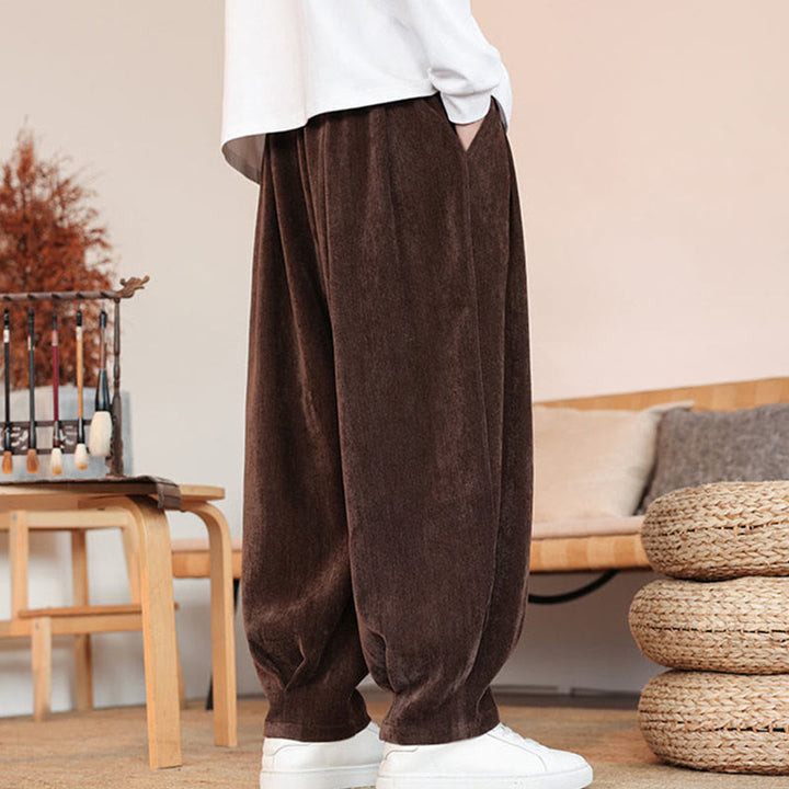 Pantalones casuales de algodón con diseño simple y bolsillos para hombre , de Buddha Stones - image 3