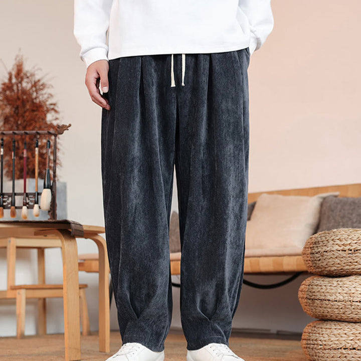 Pantalones casuales de algodón con diseño simple y bolsillos para hombre , de Buddha Stones - image 18