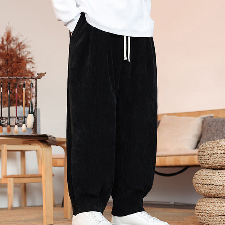 Pantalones casuales de algodón con diseño simple y bolsillos para hombre , de Buddha Stones - image 13
