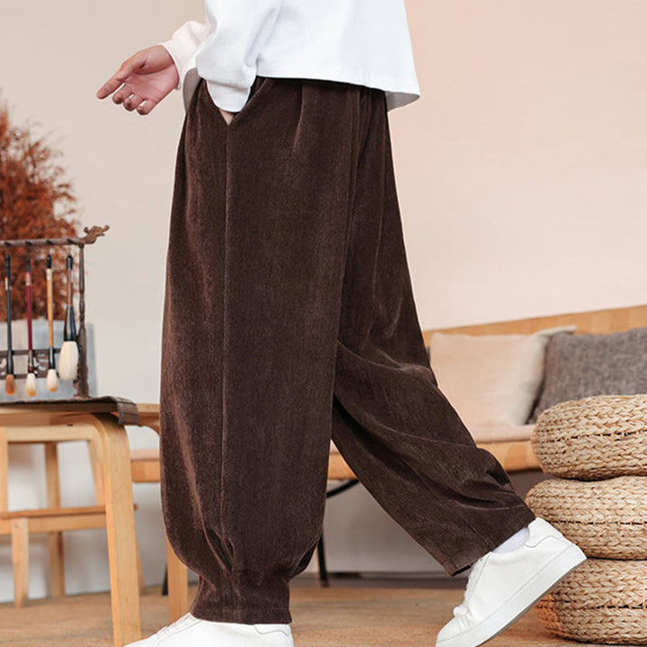 Pantalones casuales de algodón con diseño simple y bolsillos para hombre , de Buddha Stones - image 4