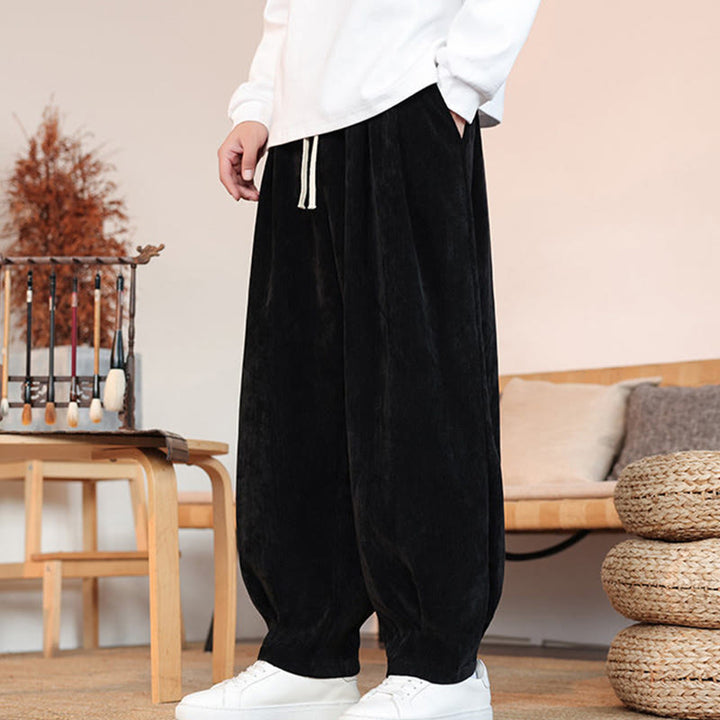 Pantalones casuales de algodón con diseño simple y bolsillos para hombre , de Buddha Stones - image 16