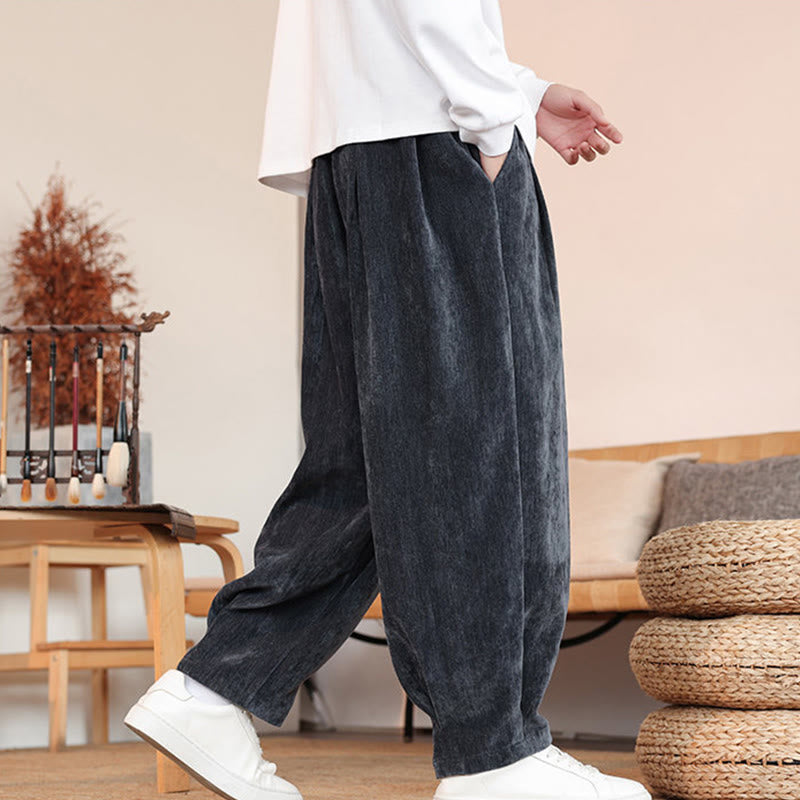 Pantalones casuales de algodón con diseño simple y bolsillos para hombre , de Buddha Stones - image 23