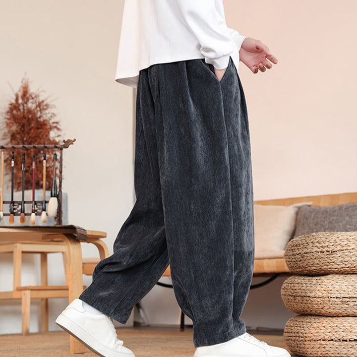 Pantalones casuales de algodón con diseño simple y bolsillos para hombre , de Buddha Stones - image 23