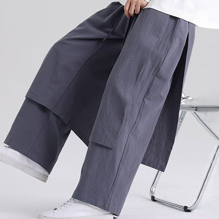 Pantalones de algodón para hombre con diseño de patchwork y Buddha Stones y bolsillos - image 6