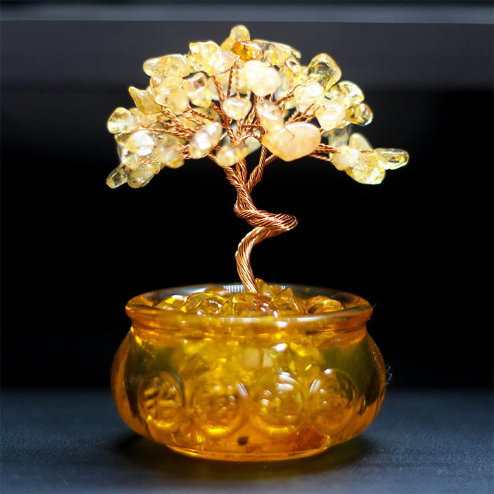 Buddha Stones, varios cristales, citrino, amatista, cristal rosa, árbol de la prosperidad, decoración del hogar - Citrino 6*10cm - image 0