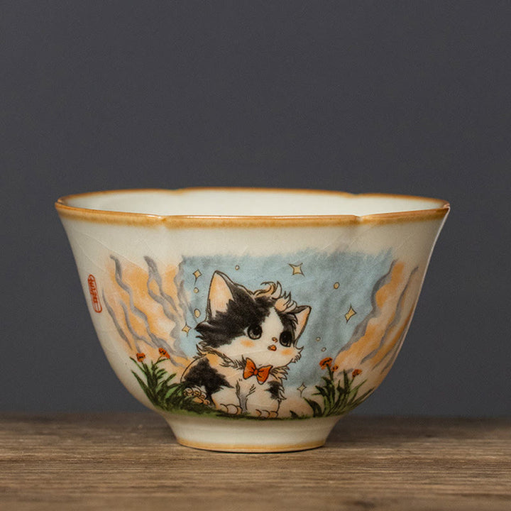 Taza de té de kung fu con forma de gato y Buddha Stones - Gato 6,7 cm x 4 cm x 65 ml - image 2