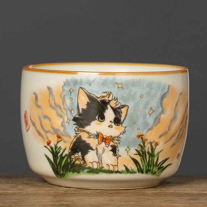 Taza de té de kung fu con forma de gato y Buddha Stones - Gato 7,5 cm x 5 cm x 115 ml - image 9