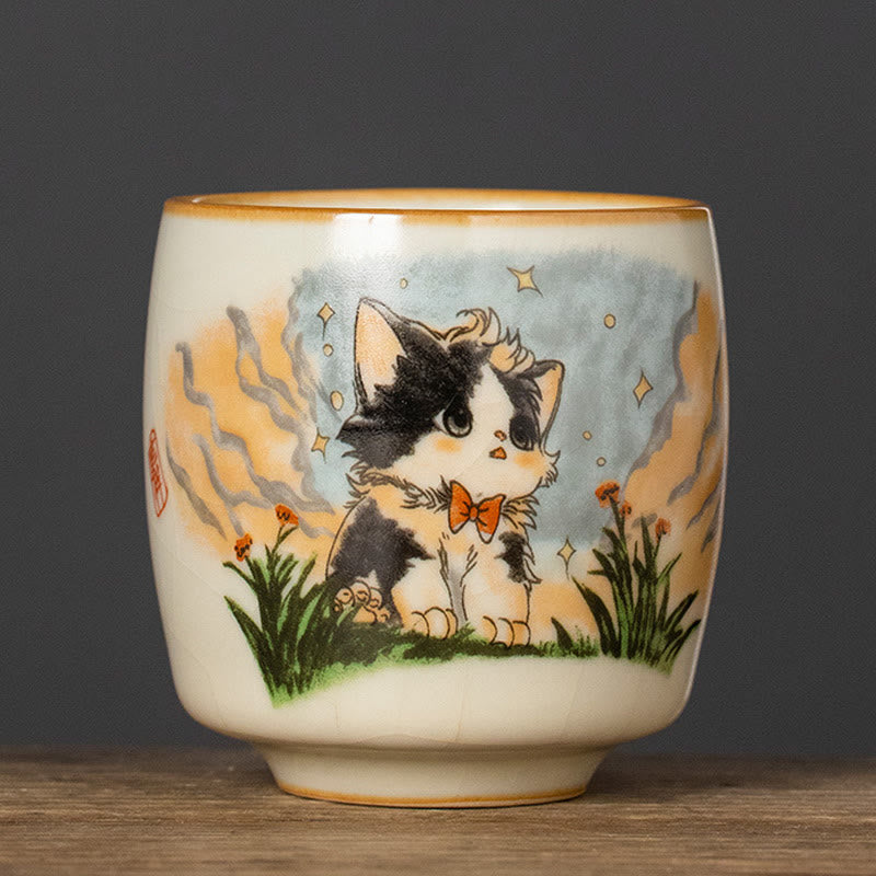 Taza de té de kung fu con forma de gato y Buddha Stones - Gato 5,8 cm x 6,1 cm x 95 ml - image 10