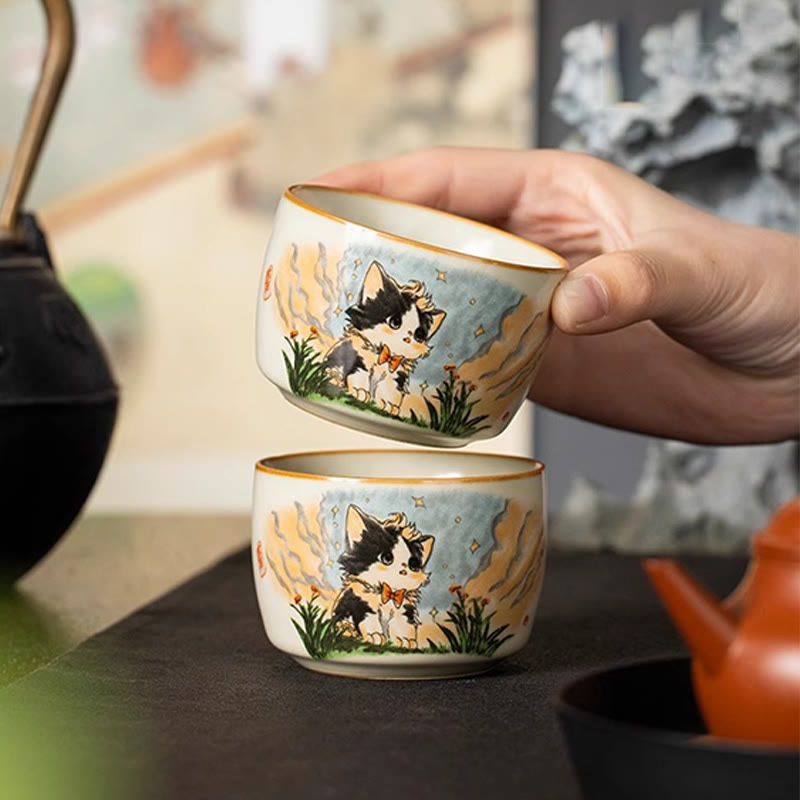 Taza de té de kung fu con forma de gato y Buddha Stones - image 6