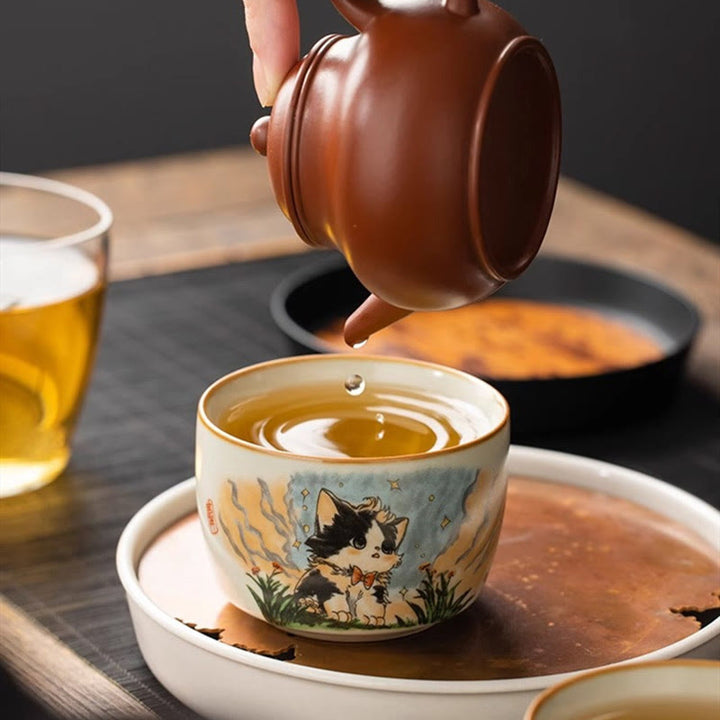 Taza de té de kung fu con forma de gato y Buddha Stones - image 7