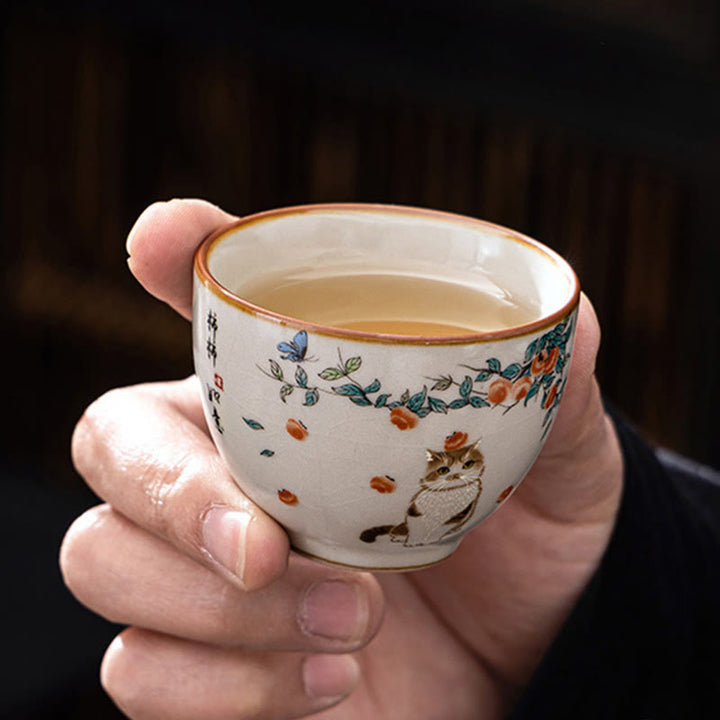 Taza de té de kung fu con diseño de gato y mariposa de Buddha Stones - image 4