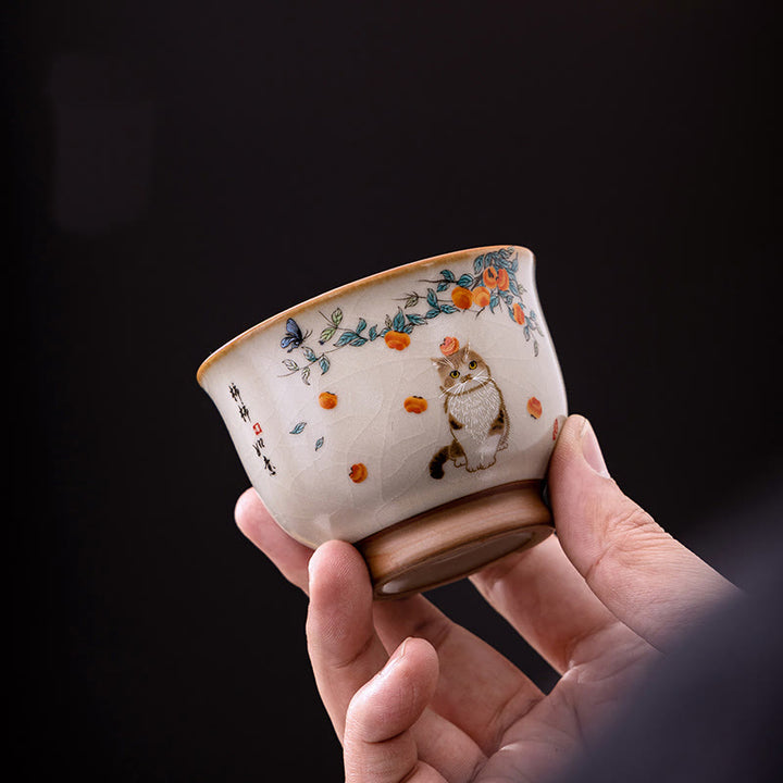 Taza de té de kung fu con diseño de gato y mariposa de Buddha Stones - image 8