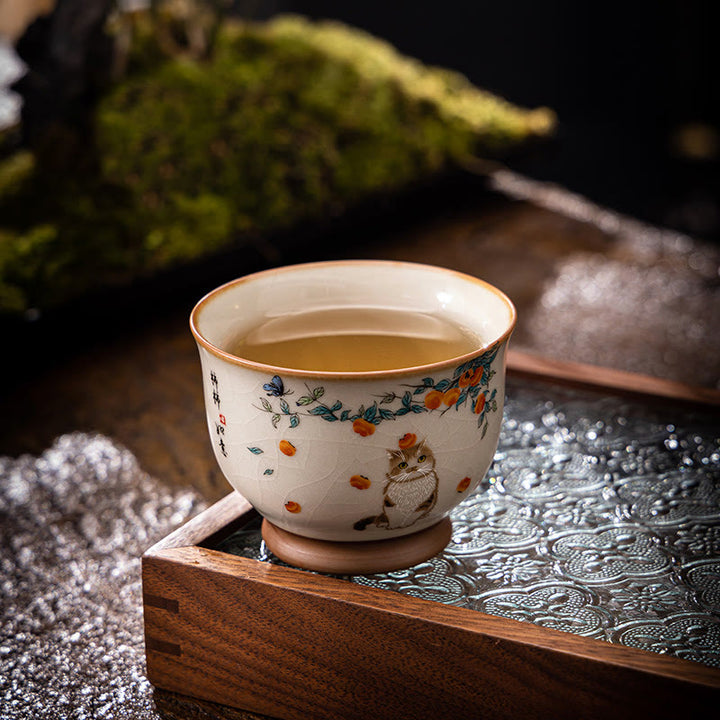 Taza de té de kung fu con diseño de gato y mariposa de Buddha Stones - image 7