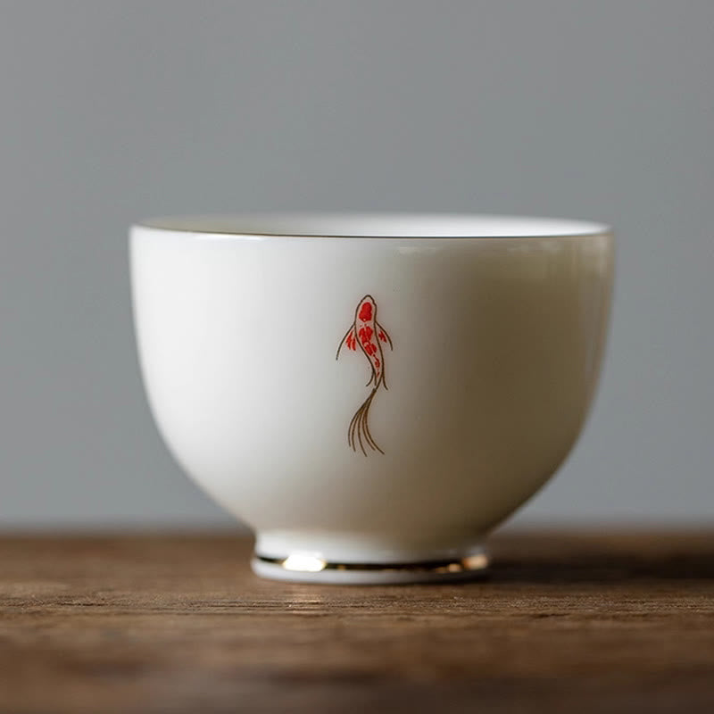 Taza de té de kung fu con pez koi y piedras de Buddha Stones - image 1