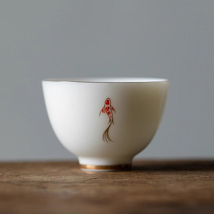 Taza de té de kung fu con pez koi y piedras de Buddha Stones - Pez koi 5,4 cm x 3,9 cm x 40 ml - image 11