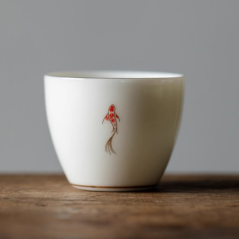 Taza de té de kung fu con pez koi y piedras de Buddha Stones - Pez koi 5,6 cm x 4,7 cm x 50 ml - image 13