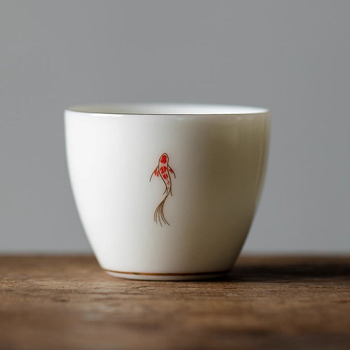 Taza de té de kung fu con pez koi y piedras de Buddha Stones - Pez koi 5,6 cm x 4,7 cm x 50 ml - image 13