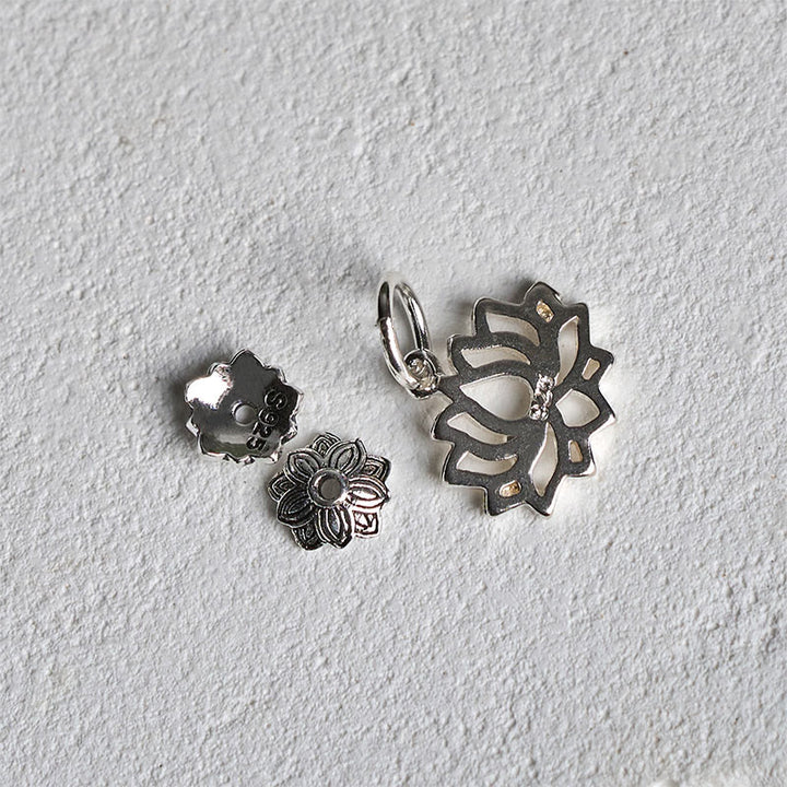 Pulsera de la suerte con Buddha Stones en plata de ley 925 y jade cian natural de loto - image 5