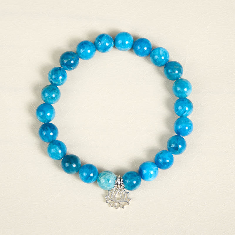 Pulsera creativa de apatita natural de loto y plata de ley 925 con Buddha Stones - image 2