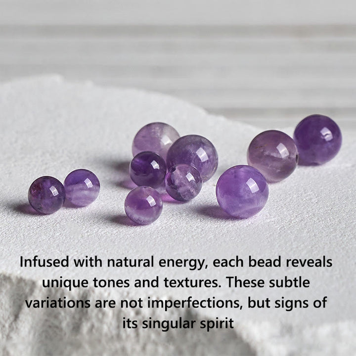 Pulsera de cuentas de equilibrio natural con diseño de loto y amatista de plata de ley 925 de Buddha Stones - image 15