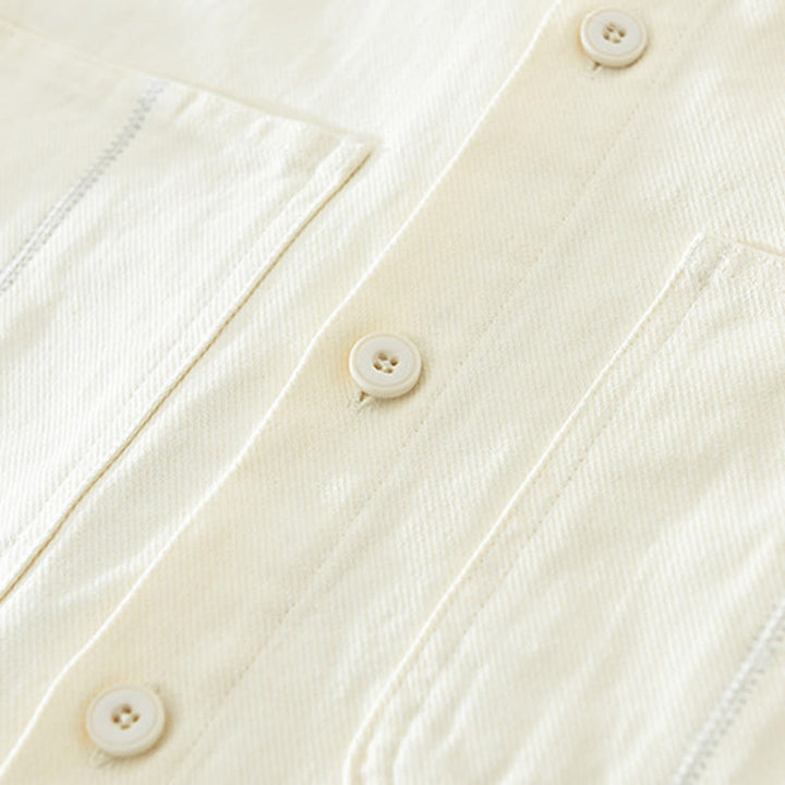 Camisa de manga larga con botones y bolsillos de Buddha Stones Spring Commute para hombre, de algodón - image 6