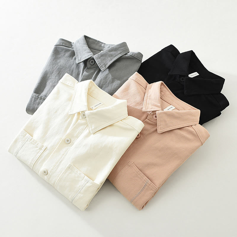 Camisa de manga larga con botones y bolsillos de Buddha Stones Spring Commute para hombre, de algodón - image 15