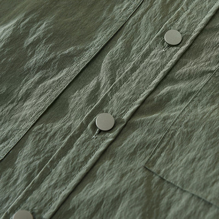 Camisa de hombre de manga larga con botones y diseño sencillo con bolsillos , de Buddha Stones Daily - image 5