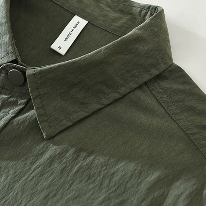 Camisa de hombre de manga larga con botones y diseño sencillo con bolsillos , de Buddha Stones Daily - image 4