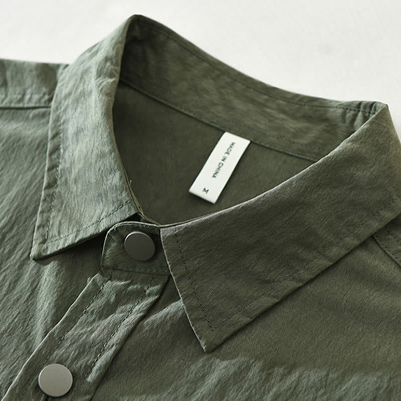 Camisa de hombre de manga larga con botones y diseño sencillo con bolsillos , de Buddha Stones Daily - image 2