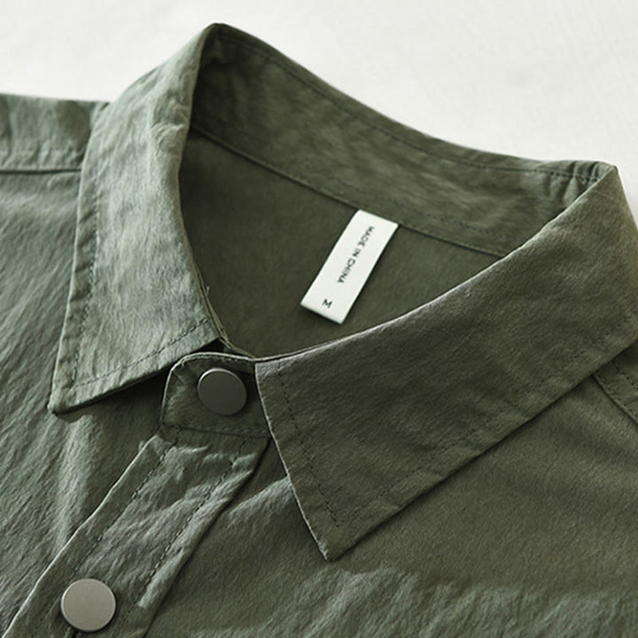 Camisa de hombre de manga larga con botones y diseño sencillo con bolsillos , de Buddha Stones Daily - image 2