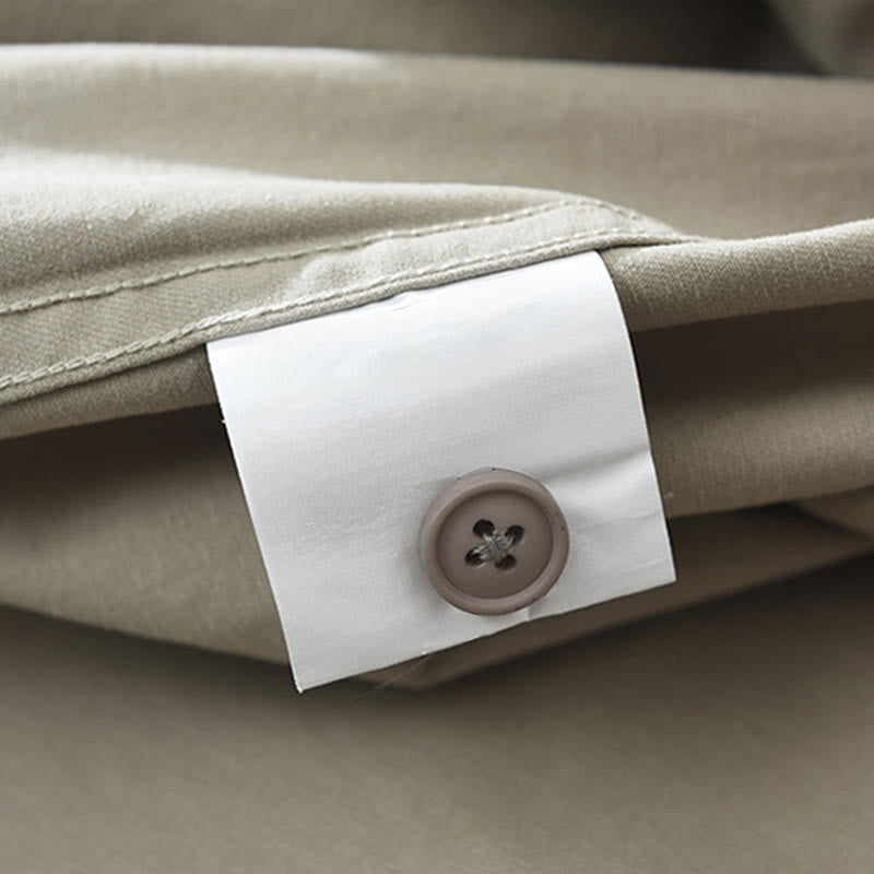 Camisa de algodón puro de manga larga para hombre con diseño de botones lisos y bolsillos de Buddha Stones Daily - image 9