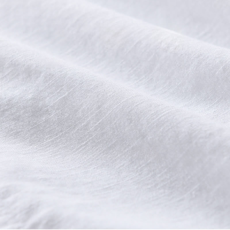 Camisa de lino y algodón de manga larga para hombre con bordado de Buddha Stones - image 9