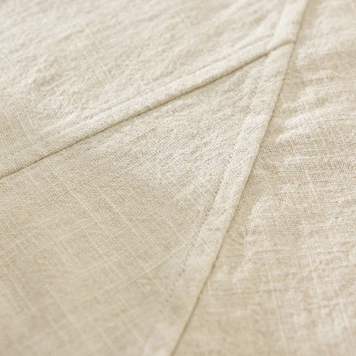 Camisa de manga larga con solapa y bolsillos de algodón ramio liso de otoño para hombre de Buddha Stones - image 3