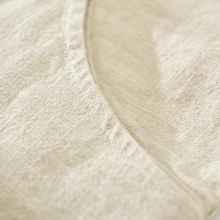 Camisa de manga larga con solapa y bolsillos de algodón ramio liso de otoño para hombre de Buddha Stones - image 2