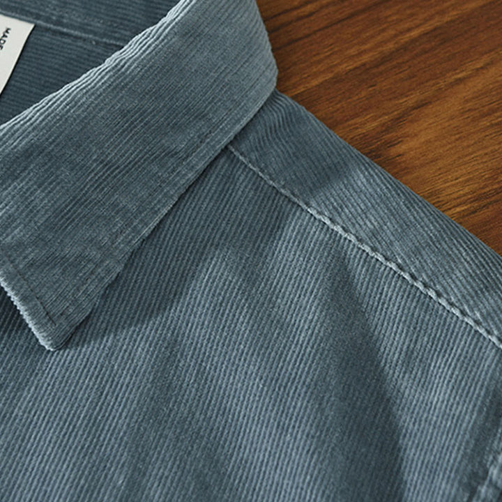 Chaqueta de pana de algodón puro con botones lisos de manga larga para hombre, con bolsillo, de Buddha Stones Daily - image 3