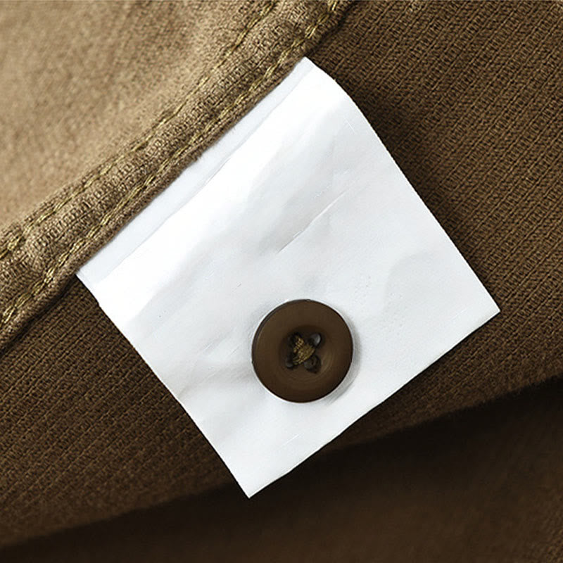 Chaqueta de pana de algodón puro con botones lisos de manga larga para hombre, con bolsillo, de Buddha Stones Daily - image 23