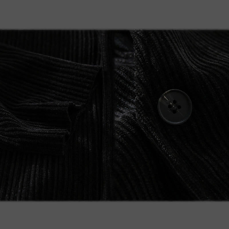 Chaqueta de manga larga para hombre con cuello en V y textura acanalada sencilla Buddha Stones Commute - image 16