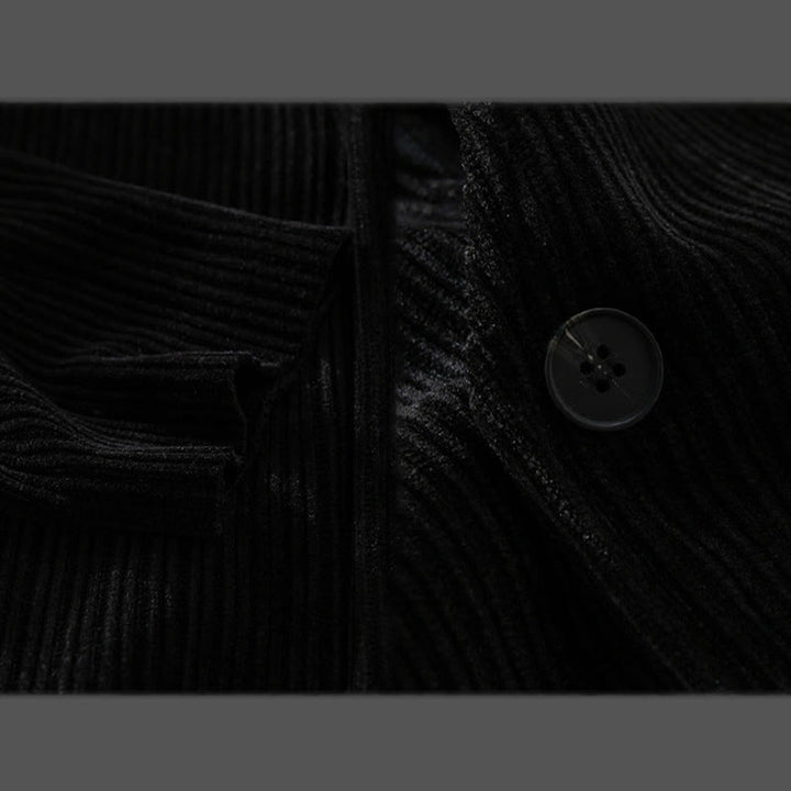 Chaqueta de manga larga para hombre con cuello en V y textura acanalada sencilla Buddha Stones Commute - image 16
