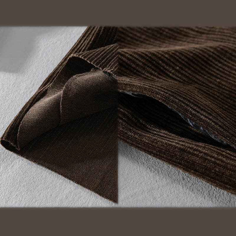 Chaqueta de manga larga para hombre con cuello en V y textura acanalada sencilla Buddha Stones Commute - image 10