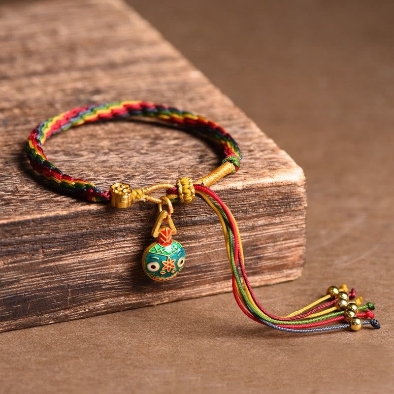 Pulsera trenzada de hilo colorido con nudo de la suerte familiar, con Buddha Stones, oro tibetano y bestia tragadora - Papá Bestia Devoradora de Oro (Circunferencia de la muñeca: 15-23 cm) - image 9