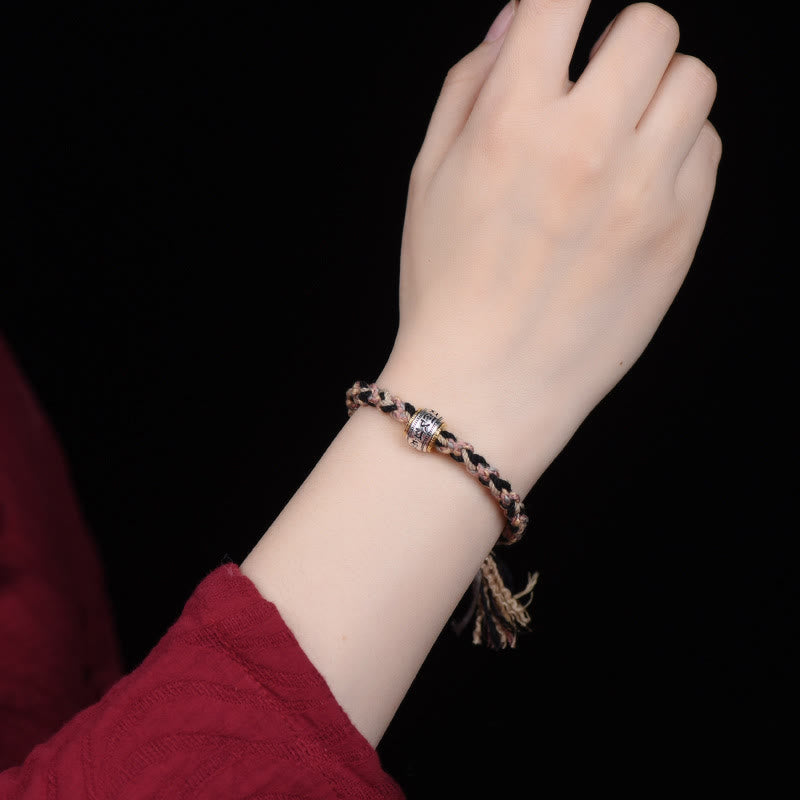 Pulsera de cuerda con zakiram tallado con Om Mani Padme Hum del Tíbet y Buddha Stones - image 6