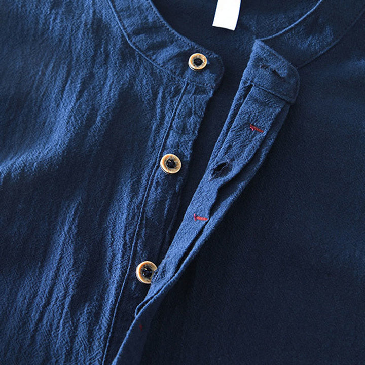 Camisas de algodón para hombre de manga larga, con medio botón y estampado de Buddha Stones, primavera y otoño - image 10