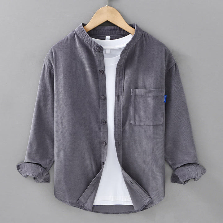 Chaqueta de pana de algodón con botones y manga larga para hombre de Buddha Stones - Gris - US/UK/AU42, EU52 (3XL) - image 0
