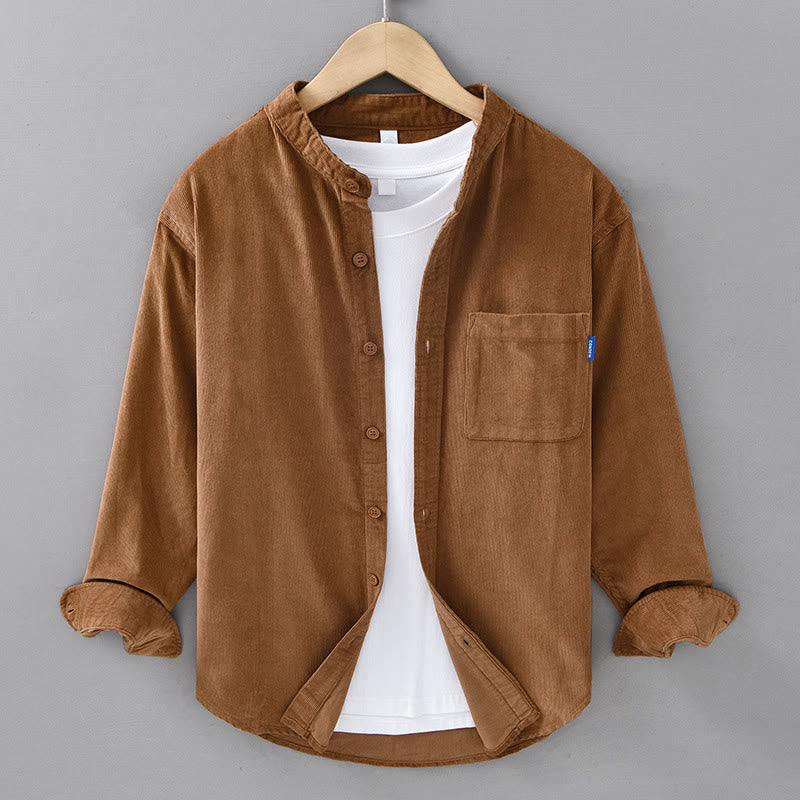 Chaqueta de pana de algodón con botones y manga larga para hombre de Buddha Stones - Vara de oro - US/UK/AU42, EU52 (3XL) - image 11