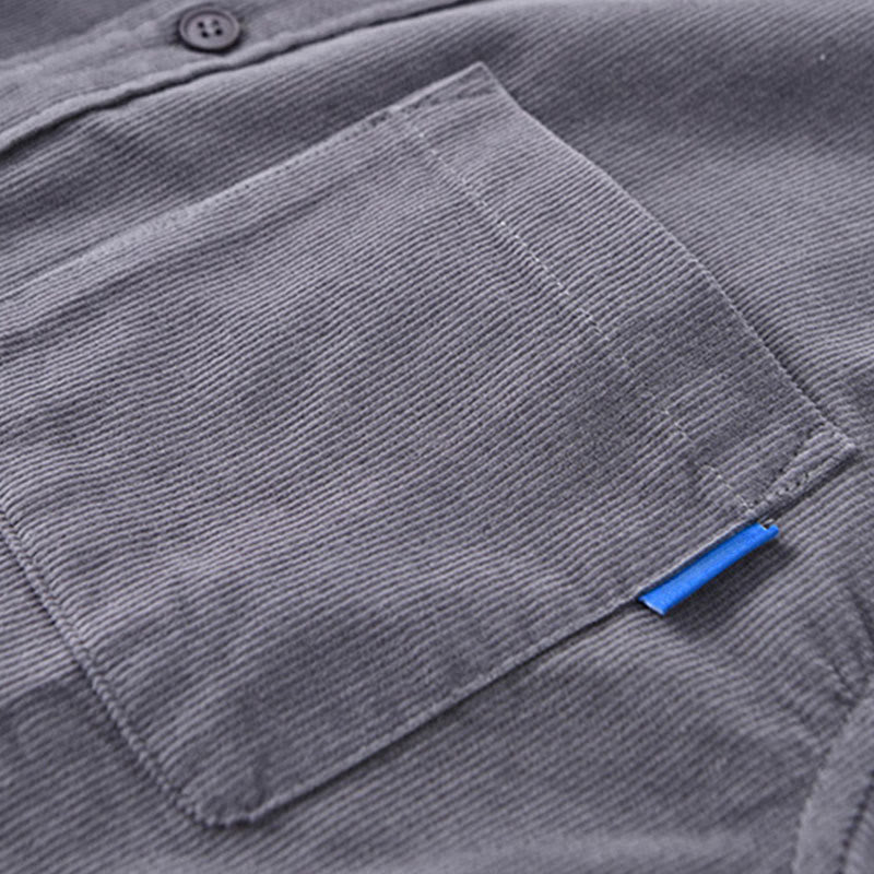 Chaqueta de pana de algodón con botones y manga larga para hombre de Buddha Stones - image 6