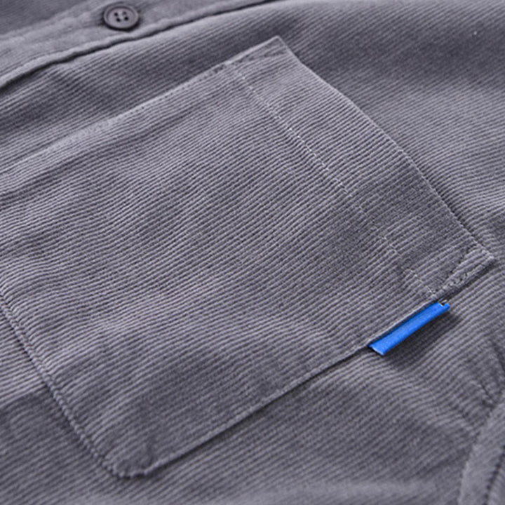 Chaqueta de pana de algodón con botones y manga larga para hombre de Buddha Stones - image 6