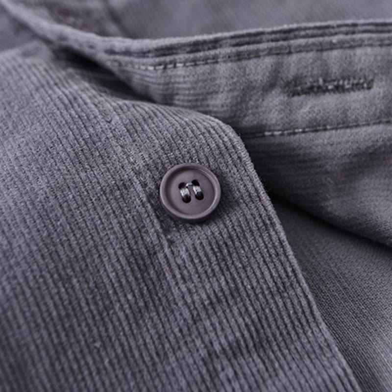 Chaqueta de pana de algodón con botones y manga larga para hombre de Buddha Stones - image 5