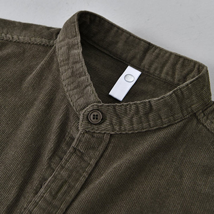 Chaqueta de pana de algodón con botones y manga larga para hombre de Buddha Stones - image 18