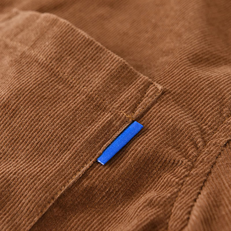 Chaqueta de pana de algodón con botones y manga larga para hombre de Buddha Stones - image 14