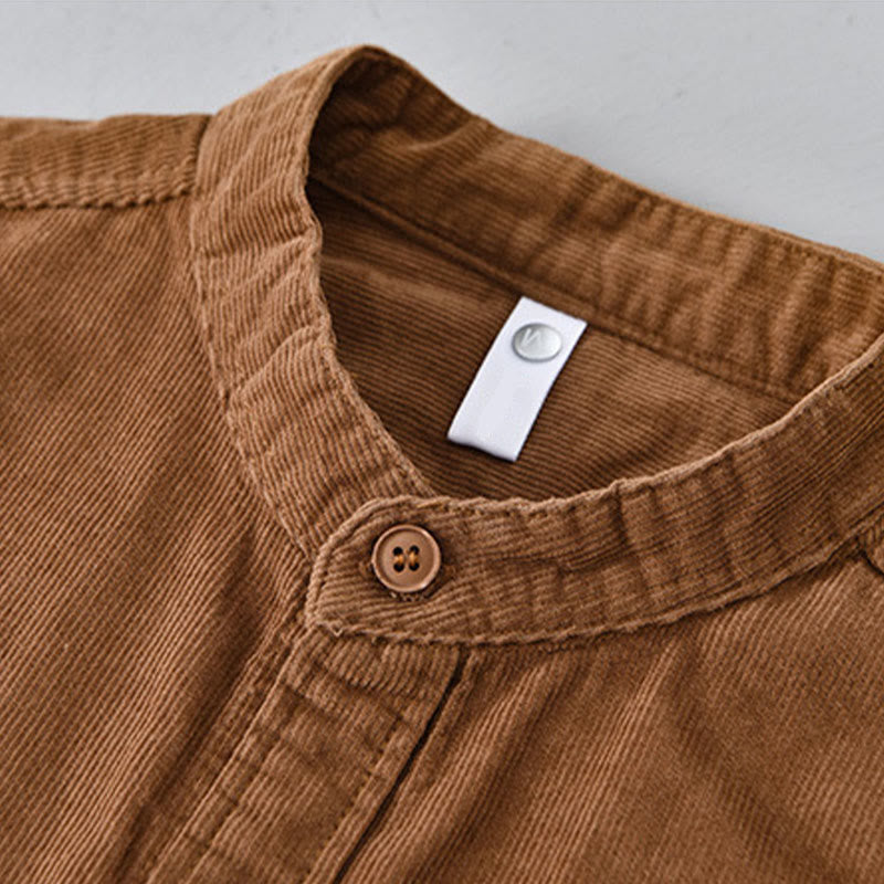 Chaqueta de pana de algodón con botones y manga larga para hombre de Buddha Stones - image 13